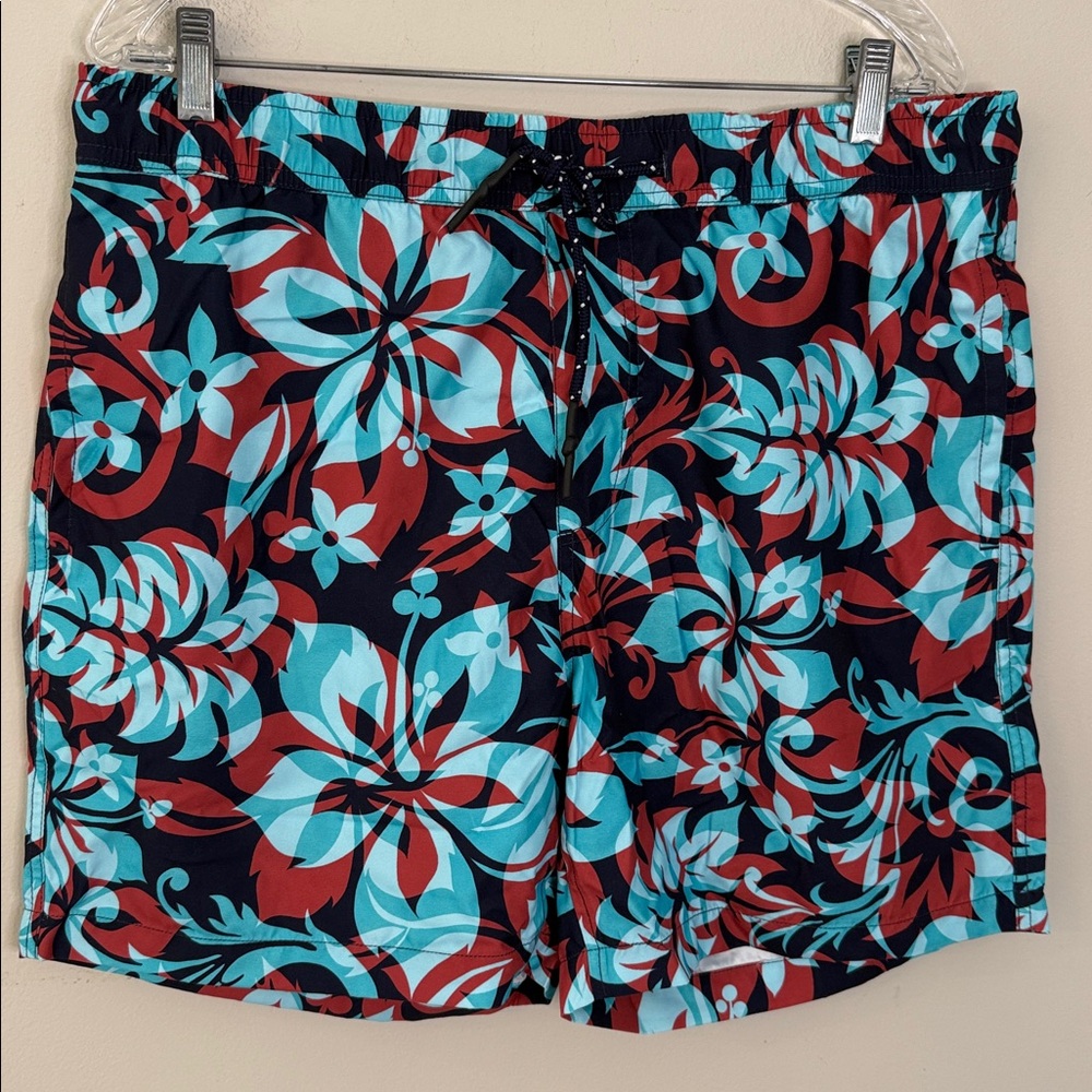 Surfside Supply swim trunks tropical floral elastic waist pockets  NWOT SZ LG